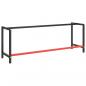 Preview: Werkbankgestell Mattschwarz und Mattrot 220x57x79 cm Metall