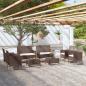 Preview: ARDEBO.de - 8-tlg. Garten-Lounge-Set mit Auflagen Poly Rattan Braun