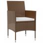 Preview: 8-tlg. Garten-Lounge-Set mit Auflagen Poly Rattan Braun