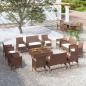 Preview: ARDEBO.de - 16-tlg. Garten-Lounge-Set mit Auflagen Poly Rattan Braun