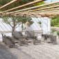 Preview: ARDEBO.de - 8-tlg. Garten-Lounge-Set mit Auflagen Poly Rattan Grau