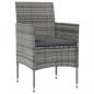 Preview: 8-tlg. Garten-Lounge-Set mit Auflagen Poly Rattan Grau