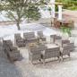 Preview: ARDEBO.de - 16-tlg. Garten-Lounge-Set mit Auflagen Poly Rattan Grau