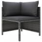 Preview: 3-tlg. Garten-Lounge-Set mit Kissen Poly Rattan Grau