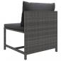 Preview: 3-tlg. Garten-Lounge-Set mit Kissen Poly Rattan Grau