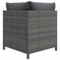 Preview: 5-tlg. Garten-Lounge-Set mit Kissen Poly Rattan Grau