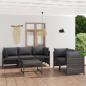 Preview: ARDEBO.de - 6-tlg. Garten-Lounge-Set mit Kissen Poly Rattan Grau