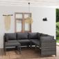 Preview: ARDEBO.de - 6-tlg. Garten-Lounge-Set mit Kissen Poly Rattan Grau