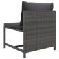 Preview: 6-tlg. Garten-Lounge-Set mit Kissen Poly Rattan Grau