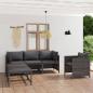 Preview: ARDEBO.de - 6-tlg. Garten-Lounge-Set mit Kissen Poly Rattan Grau