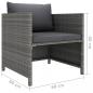 Preview: 6-tlg. Garten-Lounge-Set mit Kissen Poly Rattan Grau