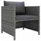 Preview: 6-tlg. Garten-Lounge-Set mit Kissen Poly Rattan Grau