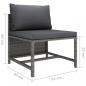 Preview: 6-tlg. Garten-Lounge-Set mit Kissen Poly Rattan Grau