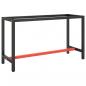 Preview: ARDEBO.de - Werkbankgestell Mattschwarz und Mattrot 140x50x79 cm Metall