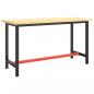 Preview: Werkbankgestell Mattschwarz und Mattrot 140x50x79 cm Metall