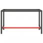 Preview: Werkbankgestell Mattschwarz und Mattrot 140x50x79 cm Metall