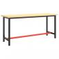 Preview: Werkbankgestell Mattschwarz und Mattrot 170x50x79 cm Metall