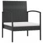 Preview: 8-tlg. Garten-Lounge-Set mit Auflagen Poly Rattan Schwarz