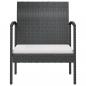 Preview: 8-tlg. Garten-Lounge-Set mit Auflagen Poly Rattan Schwarz