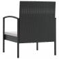 Preview: 8-tlg. Garten-Lounge-Set mit Auflagen Poly Rattan Schwarz