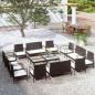 Preview: ARDEBO.de - 16-tlg. Garten-Lounge-Set mit Auflagen Poly Rattan Schwarz