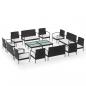 Preview: 16-tlg. Garten-Lounge-Set mit Auflagen Poly Rattan Schwarz