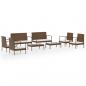 Preview: 8-tlg. Garten-Lounge-Set mit Auflagen Poly Rattan Braun