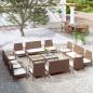 Preview: ARDEBO.de - 16-tlg. Garten-Lounge-Set mit Auflagen Poly Rattan Braun