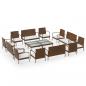 Preview: 16-tlg. Garten-Lounge-Set mit Auflagen Poly Rattan Braun