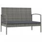 Preview: 8-tlg. Garten-Lounge-Set mit Auflagen Poly Rattan Grau