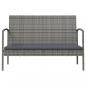 Preview: 8-tlg. Garten-Lounge-Set mit Auflagen Poly Rattan Grau