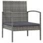 Preview: 8-tlg. Garten-Lounge-Set mit Auflagen Poly Rattan Grau