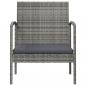 Preview: 8-tlg. Garten-Lounge-Set mit Auflagen Poly Rattan Grau