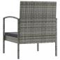 Preview: 8-tlg. Garten-Lounge-Set mit Auflagen Poly Rattan Grau