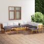 Preview: ARDEBO.de - 11-tlg. Garten-Lounge-Set mit Kissen Massivholz Akazie