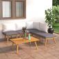 Preview: ARDEBO.de - 6-tlg. Garten-Lounge-Set mit Kissen Massivholz Akazie