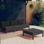 Preview: ARDEBO.de - 4-tlg. Garten-Lounge-Set mit Anthrazit Kissen Kiefernholz