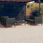 Preview: ARDEBO.de - 7-tlg. Garten-Lounge-Set mit Anthrazit Kissen Kiefernholz