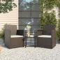 Preview: ARDEBO.de - 3-tlg. Garten-Sofagarnitur mit Kissen Schwarz Poly Rattan