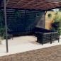 Preview: ARDEBO.de - 11-tlg. Garten-Lounge-Set mit Kissen Schwarz Kiefernholz