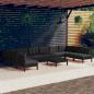 Preview: ARDEBO.de - 11-tlg. Garten-Lounge-Set mit Kissen Schwarz Kiefer Massivholz