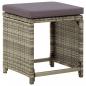 Preview: Gartenhocker 4 Stk. mit Kissen Poly Rattan Grau