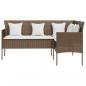 Preview: 5-tlg. Sofagarnitur in L-Form mit Kissen Poly Rattan Braun