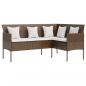 Preview: Sofa in L-Form mit Kissen Poly Rattan Braun