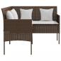 Preview: Sofa in L-Form mit Kissen Poly Rattan Braun