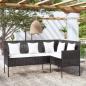 Preview: ARDEBO.de - Sofa in L-Form mit Kissen Poly Rattan Schwarz