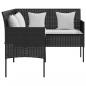 Preview: Sofa in L-Form mit Kissen Poly Rattan Schwarz