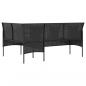 Preview: Sofa in L-Form mit Kissen Poly Rattan Schwarz