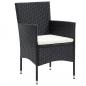 Preview: 3-tlg. Garten-Essgruppe Poly Rattan Schwarz 