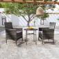 Preview: ARDEBO.de - 3-tlg. Garten-Essgruppe Poly Rattan Grau